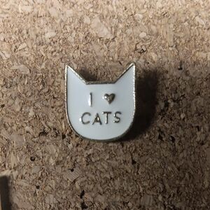 White Cat Lover Enamel Pin